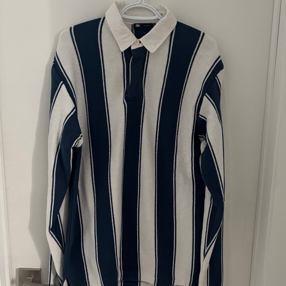 Gant Navy and White Striped Button Down Shirt